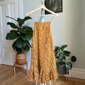 Free People Beautiful Gold Lace Dress